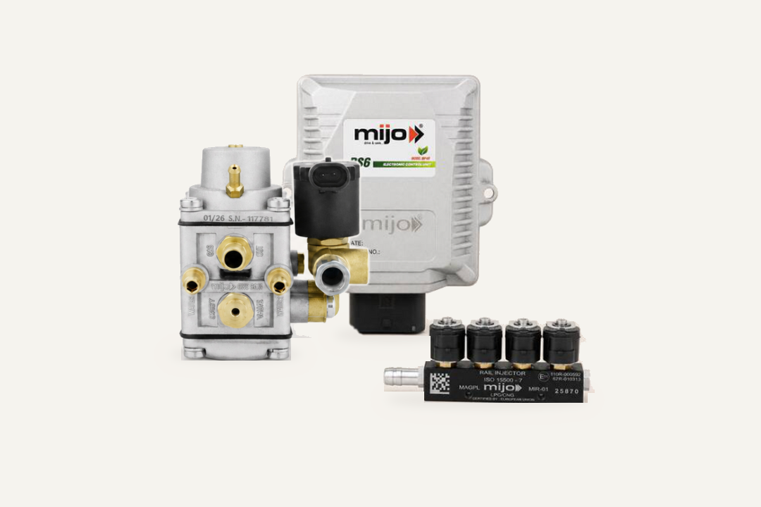 MIJO BS6 MP48 ECU, SR03 Compact রিডিউসার ও কালো MIR-01 চার-কয়েল ইনজেক্টর রেল
