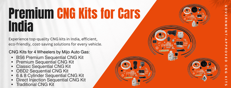 Premium CNG kits for 4-wheelers in India by Mijo Auto Gas – BS6 compliant and fuel-efficient