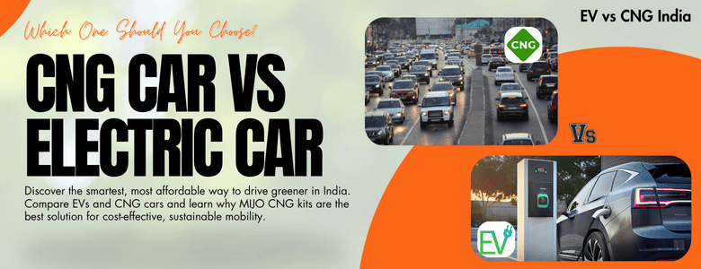 CNG car vs electric car comparison in India 2026 - cost, mileage, maintenance, and MIJO CNG kit benefits